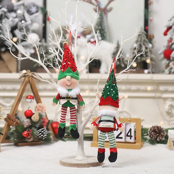 Cartoon Elf Doll Christmas Tree Pendants Window Decoration Seasonal Decorations