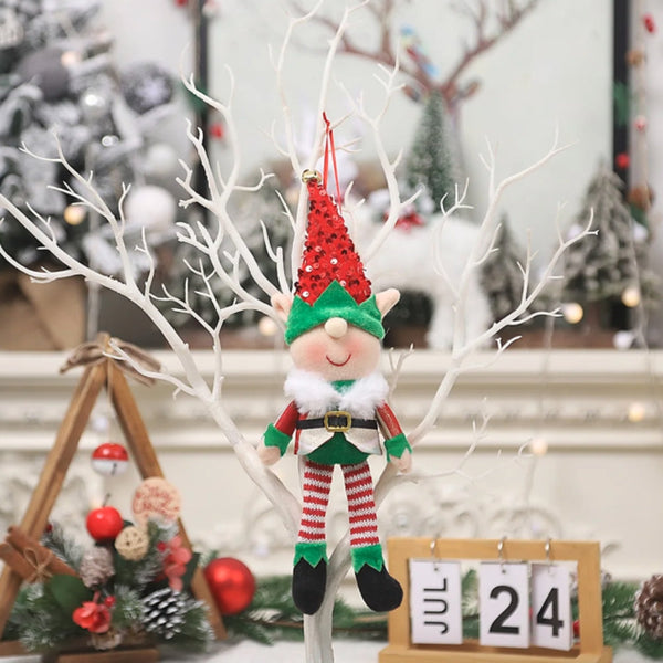 Cartoon Elf Doll Christmas Tree Pendants Window Decoration Seasonal Decorations