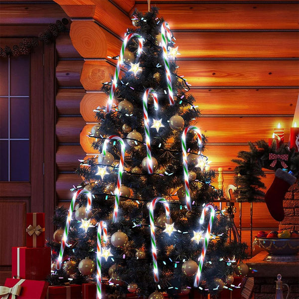 5Pcs Solar Candy Cane Lights Festive Christmas Decor For Gardens Lawns And Landscapes Seasonal Decorations