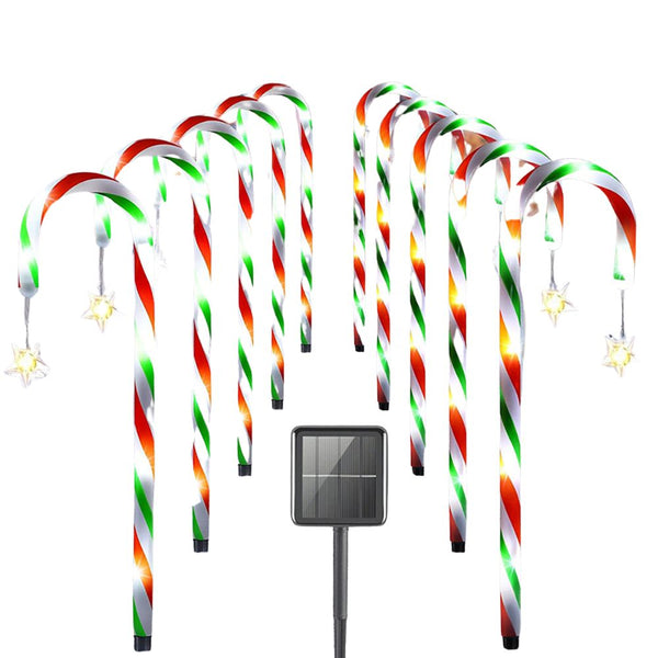 5Pcs Solar Candy Cane Lights Festive Christmas Decor For Gardens Lawns And Landscapes Seasonal Decorations