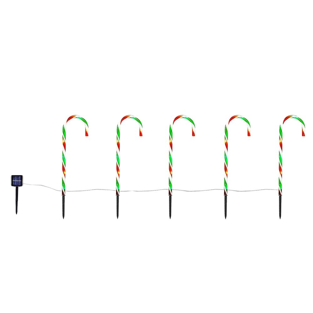 5Pcs Solar Candy Cane Lights Festive Christmas Decor For Gardens Lawns And Landscapes Seasonal Decorations