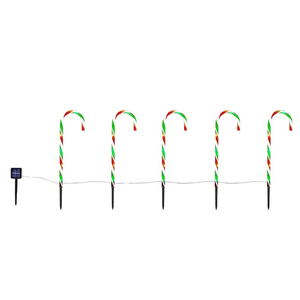 5Pcs Solar Candy Cane Lights Festive Christmas Decor For Gardens Lawns And Landscapes Seasonal Decorations