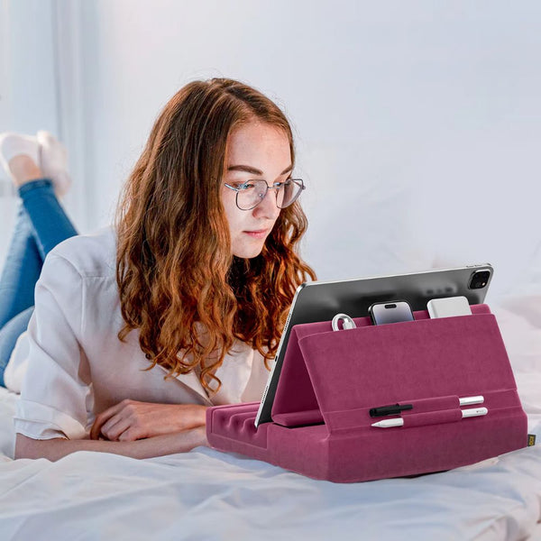 Tablet Pillow Stand Foldable Holder For Ipad Pro With Soft Pad Pocket And Stylus Mount Mounts Stands & Holders