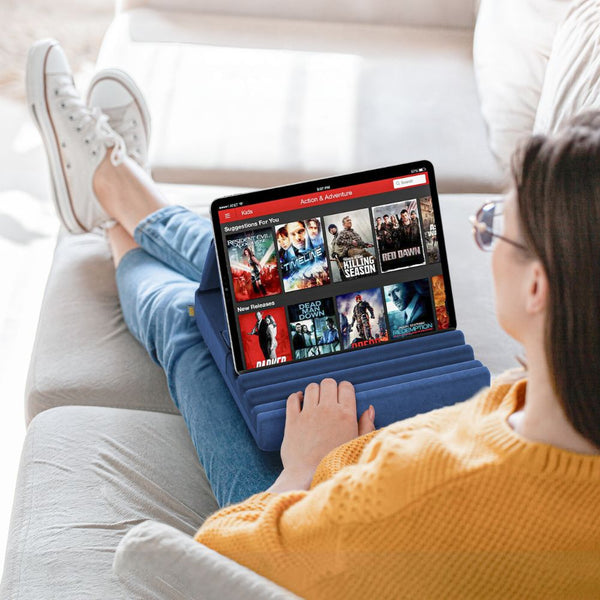 Tablet Pillow Stand Foldable Holder For Ipad Pro With Soft Pad Pocket And Stylus Mount Mounts Stands & Holders