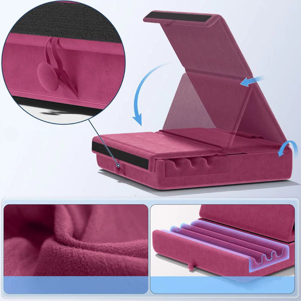 Tablet Pillow Stand Foldable Holder For Ipad Pro With Soft Pad Pocket And Stylus Mount Mounts Stands & Holders