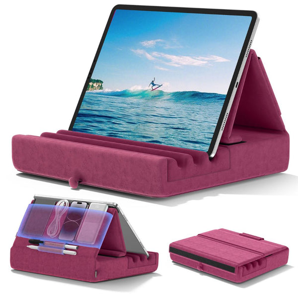 Tablet Pillow Stand Foldable Holder For Ipad Pro With Soft Pad Pocket And Stylus Mount Mounts Stands & Holders