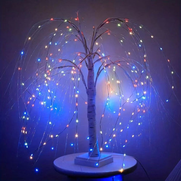 192 Led Willow Branch Lamp Dual Use For Home & Party Decor String Lights