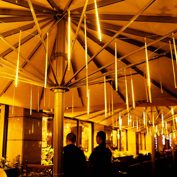 Solar Led Meteor Shower Rain Lights Holiday String Waterproof Garden Seasonal Decorations