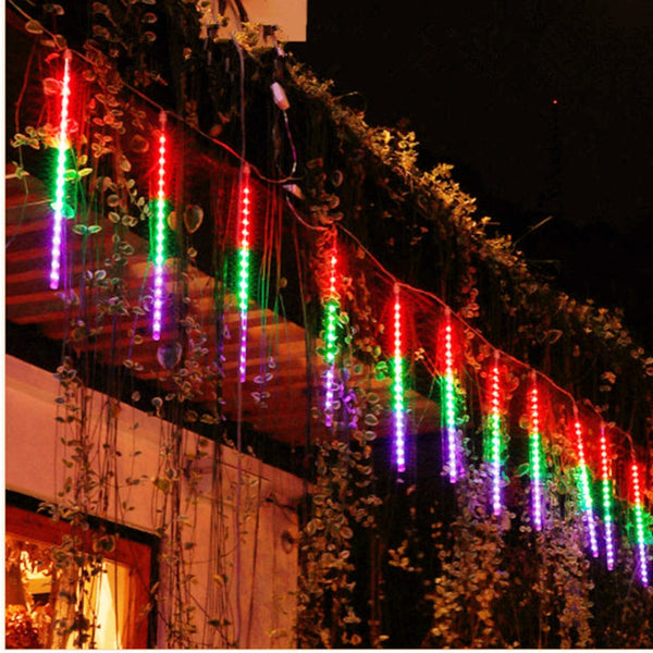 Solar Led Meteor Shower Rain Lights Holiday String Waterproof Garden Seasonal Decorations