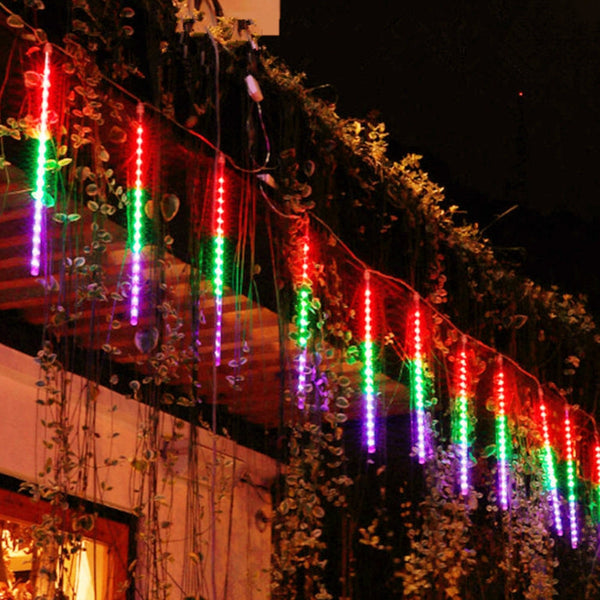 Solar Led Meteor Shower Rain Lights Holiday String Waterproof Garden Seasonal Decorations