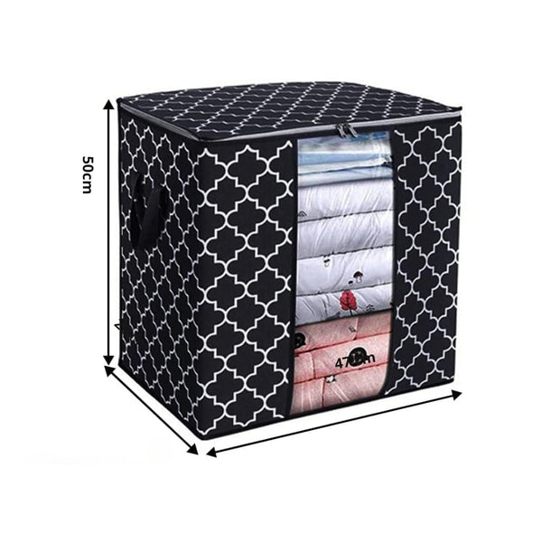 Foldable Clothes Storage Bag With Handle Box Zipper Dustproof Waterproof Large Capacity Home Closet Organizer Storage Bags