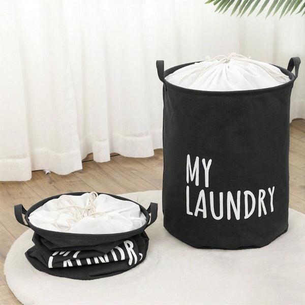 Foldable Drawstring Laundry Basket Large Capacity Waterproof Clothes Storage For Home Bathroom Organizer Laundry Baskets & Hampers