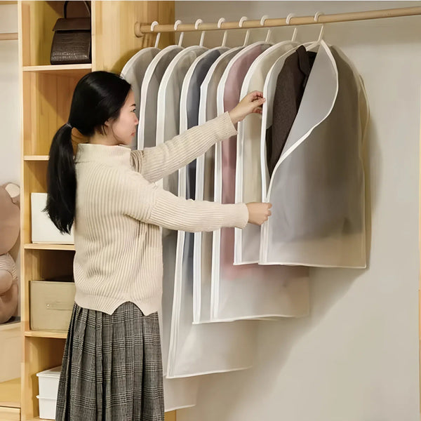 Transparent Hanging Dust Cover For Clothes Zippered Wedding Dress & Suit Storage Bag Garment Bags