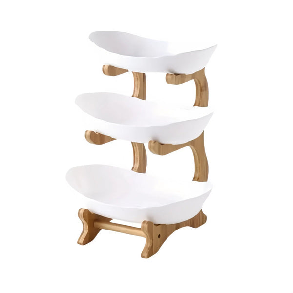 Modern Fruit Basket 2/3 Layer Plastic Snack Dish For Home Living Room Trays