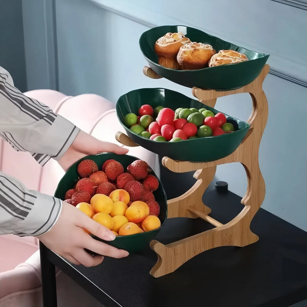 Modern Fruit Basket 2/3 Layer Plastic Snack Dish For Home Living Room Trays