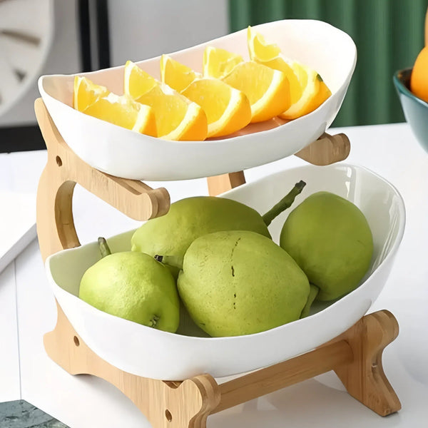Modern Fruit Basket 2/3 Layer Plastic Snack Dish For Home Living Room Trays