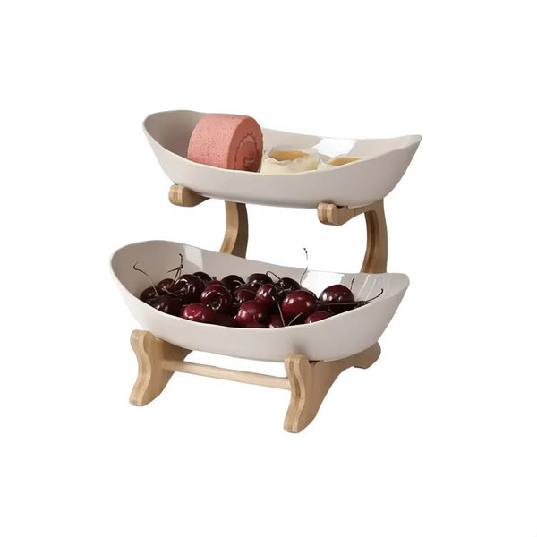 Modern Fruit Basket 2/3 Layer Plastic Snack Dish For Home Living Room Trays