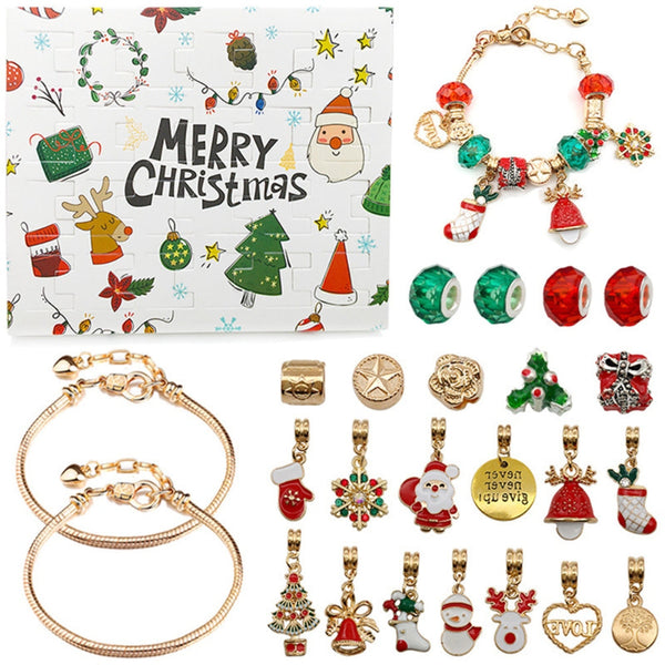 Veile Studios Surprise Blind Box Set 24 Countdown Calendar Advent Christmas Charms Bracelet Diy Bracelets