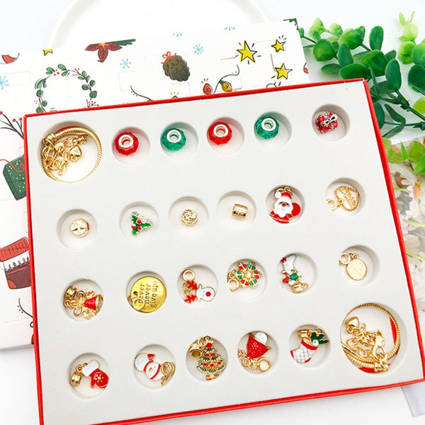 Veile Studios Surprise Blind Box Set 24 Countdown Calendar Advent Christmas Charms Bracelet Diy Bracelets