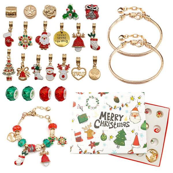 Veile Studios Surprise Blind Box Set 24 Countdown Calendar Advent Christmas Charms Bracelet Diy Bracelets
