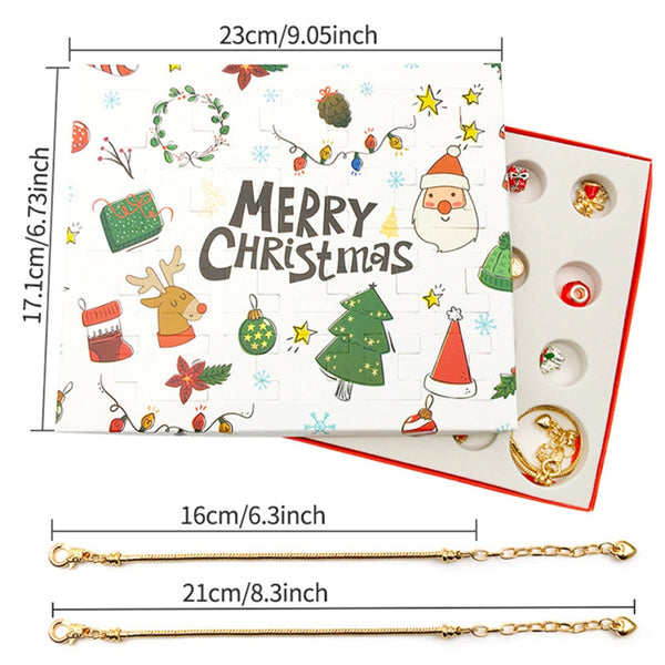 Veile Studios Surprise Blind Box Set 24 Countdown Calendar Advent Christmas Charms Bracelet Diy Bracelets