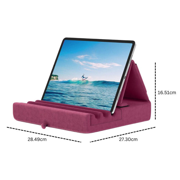 Tablet Pillow Stand Foldable Holder For Ipad Pro With Soft Pad Pocket And Stylus Mount Mounts Stands & Holders