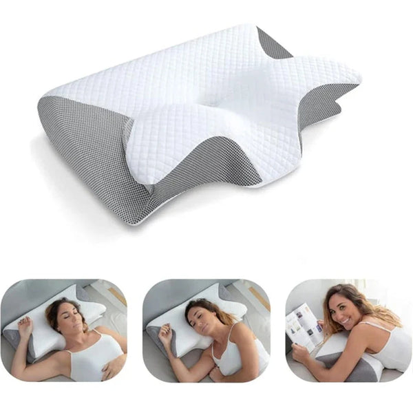 Memory Foam Cervical Pillow 2 In 1 Ergonomic Contour Orthopedic For Neck Pain Seat & Posture Cushions