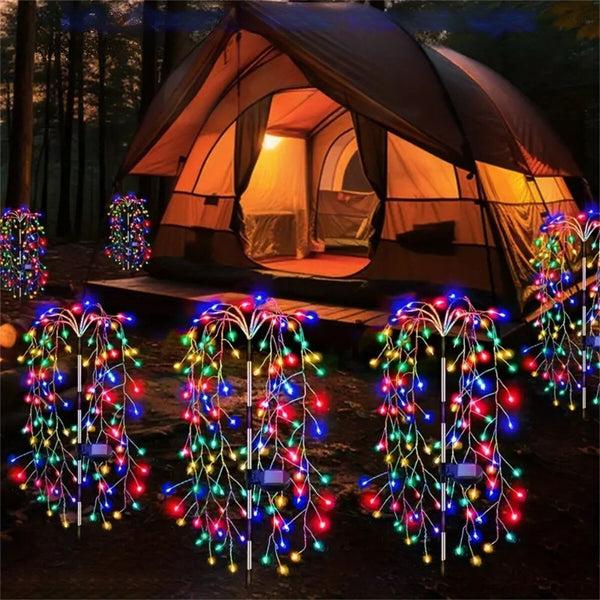 100 Led Solar Fireworks Lights For Patio & Garden String Lights
