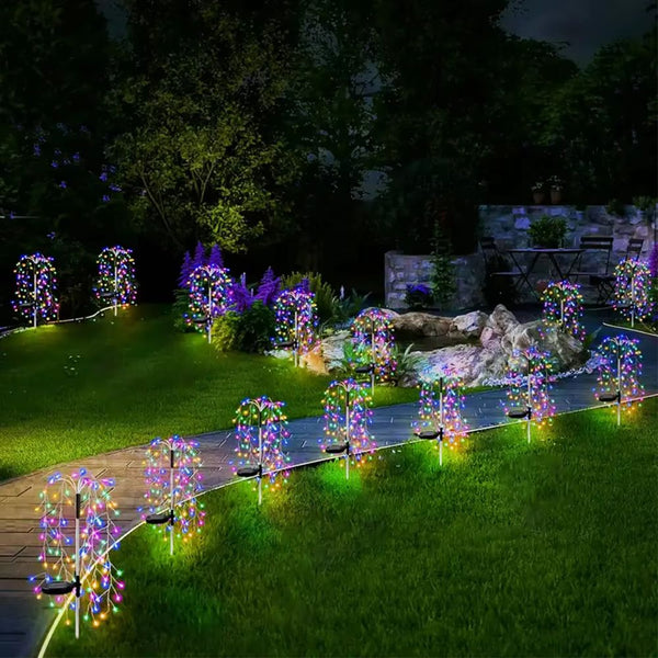 100 Led Solar Fireworks Lights For Patio & Garden String Lights