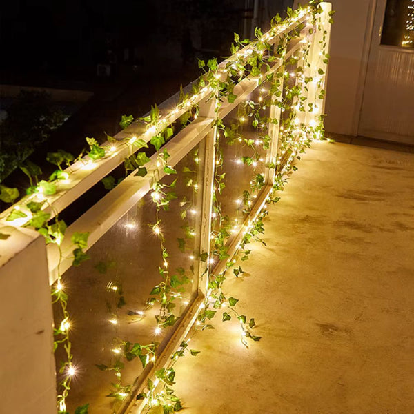 Outdoor Solar Maple Leaf Garland Fairy Lights For Festive Garden Decor Garden & Patio Torches
