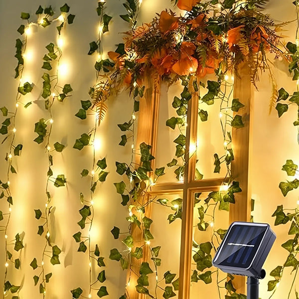 Outdoor Solar Maple Leaf Garland Fairy Lights For Festive Garden Decor Garden & Patio Torches
