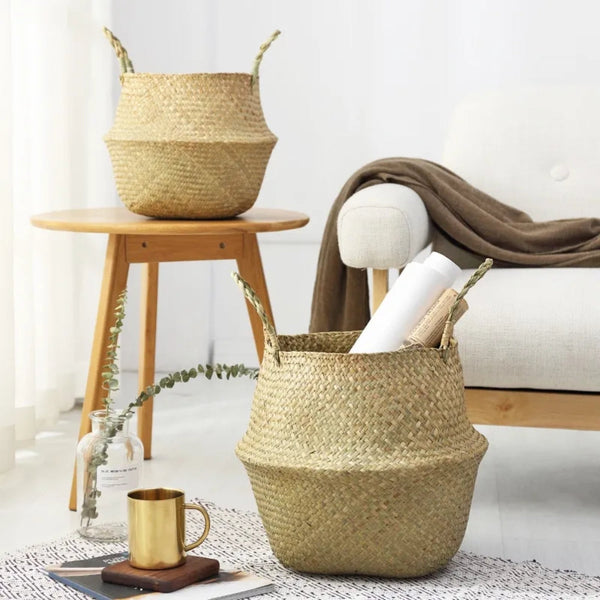 Nordic Style Seaweed Wicker Basket For Home Storage Baskets