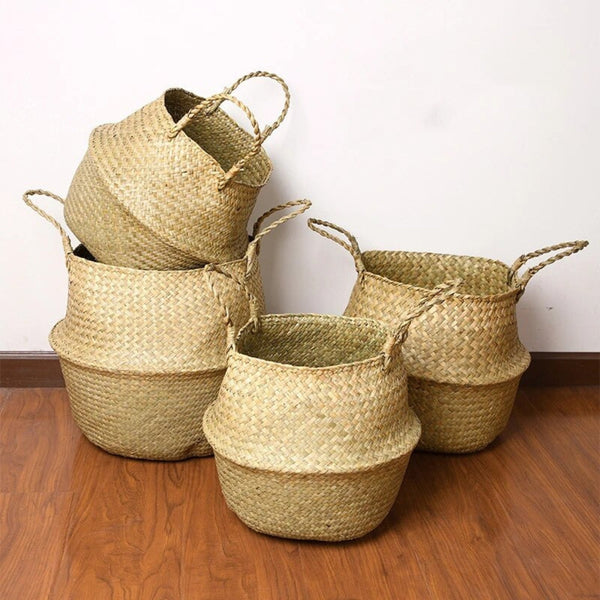 Nordic Style Seaweed Wicker Basket For Home Storage Baskets