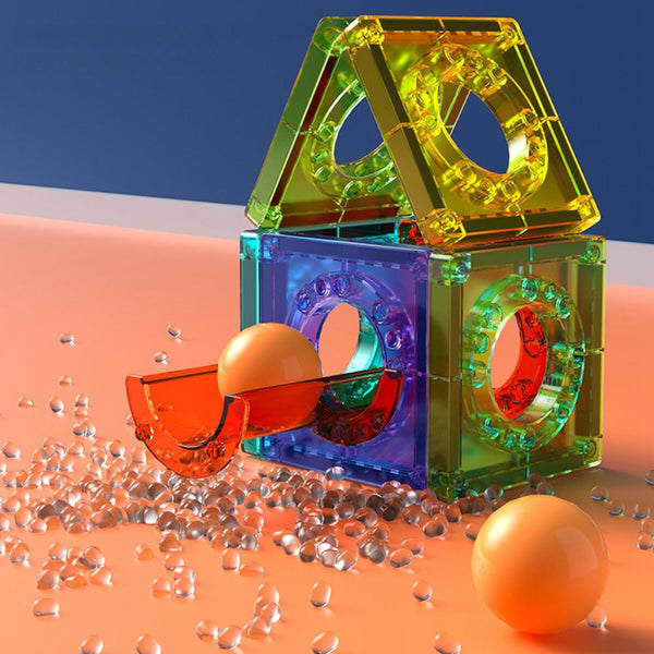 Light Magnetic Tiles Building Blocks For Kids 3D Clear Educational Toys