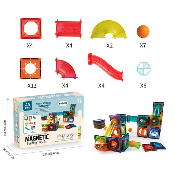 Light Magnetic Tiles Building Blocks For Kids 3D Clear Educational Toys