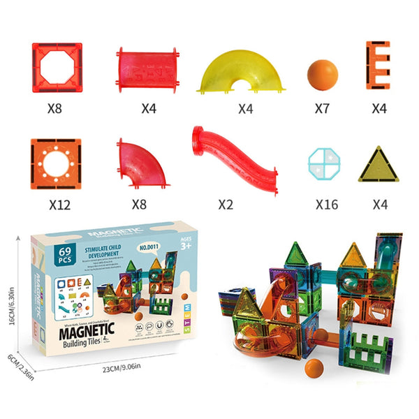 Light Magnetic Tiles Building Blocks For Kids 3D Clear Educational Toys