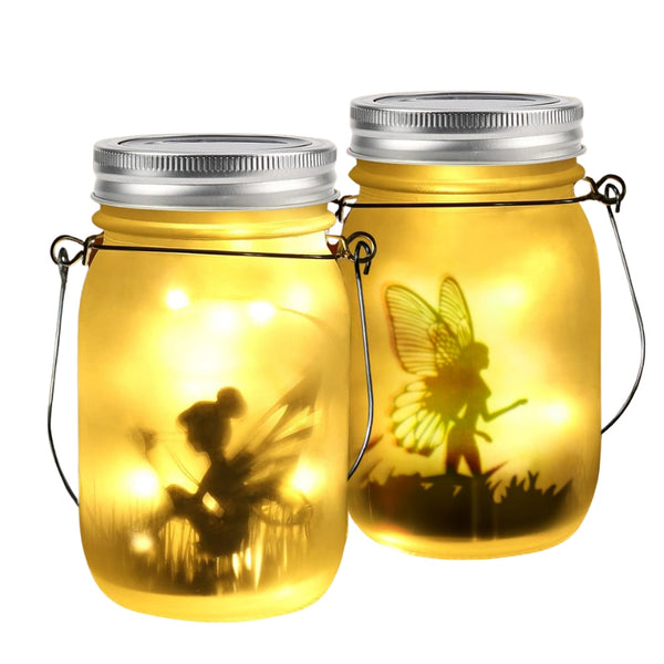 Solar Mason Jar Light Lantern Fairy Lights Hanging Standing Lamp Lanterns