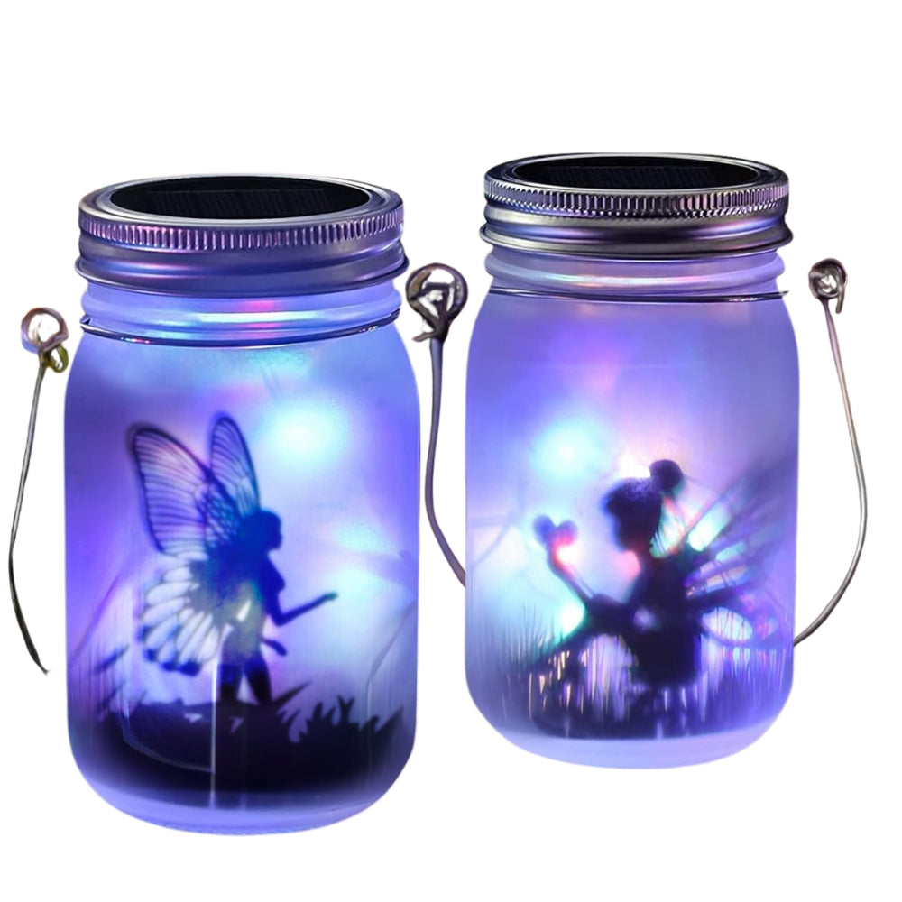 Solar Mason Jar Light Lantern Fairy Lights Hanging Standing Lamp Lanterns