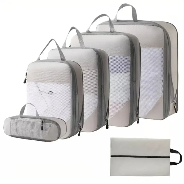 6Pcs Packing Cubes Luggage Storage Organizer Travel Compression Suitcase Bags Packing Organisers