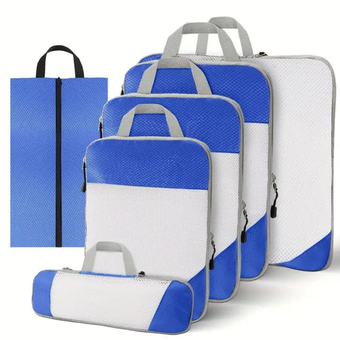 6Pcs Packing Cubes Luggage Storage Organizer Travel Compression Suitcase Bags Packing Organisers