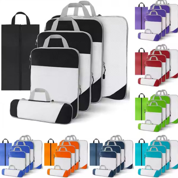 6Pcs Packing Cubes Luggage Storage Organizer Travel Compression Suitcase Bags Packing Organisers