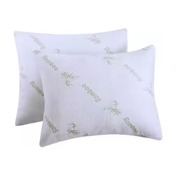 2Pcs Waterproof Bamboo Pillow Protector Case Breathable Slip Zipper Open Pillow Cases