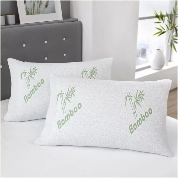 2Pcs Waterproof Bamboo Pillow Protector Case Breathable Slip Zipper Open Pillow Cases
