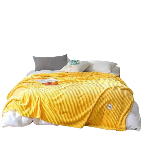 Bed Blanket Cuddly Solid Soft Warm Flannel Throw Sofa Rug Throws & Afghans