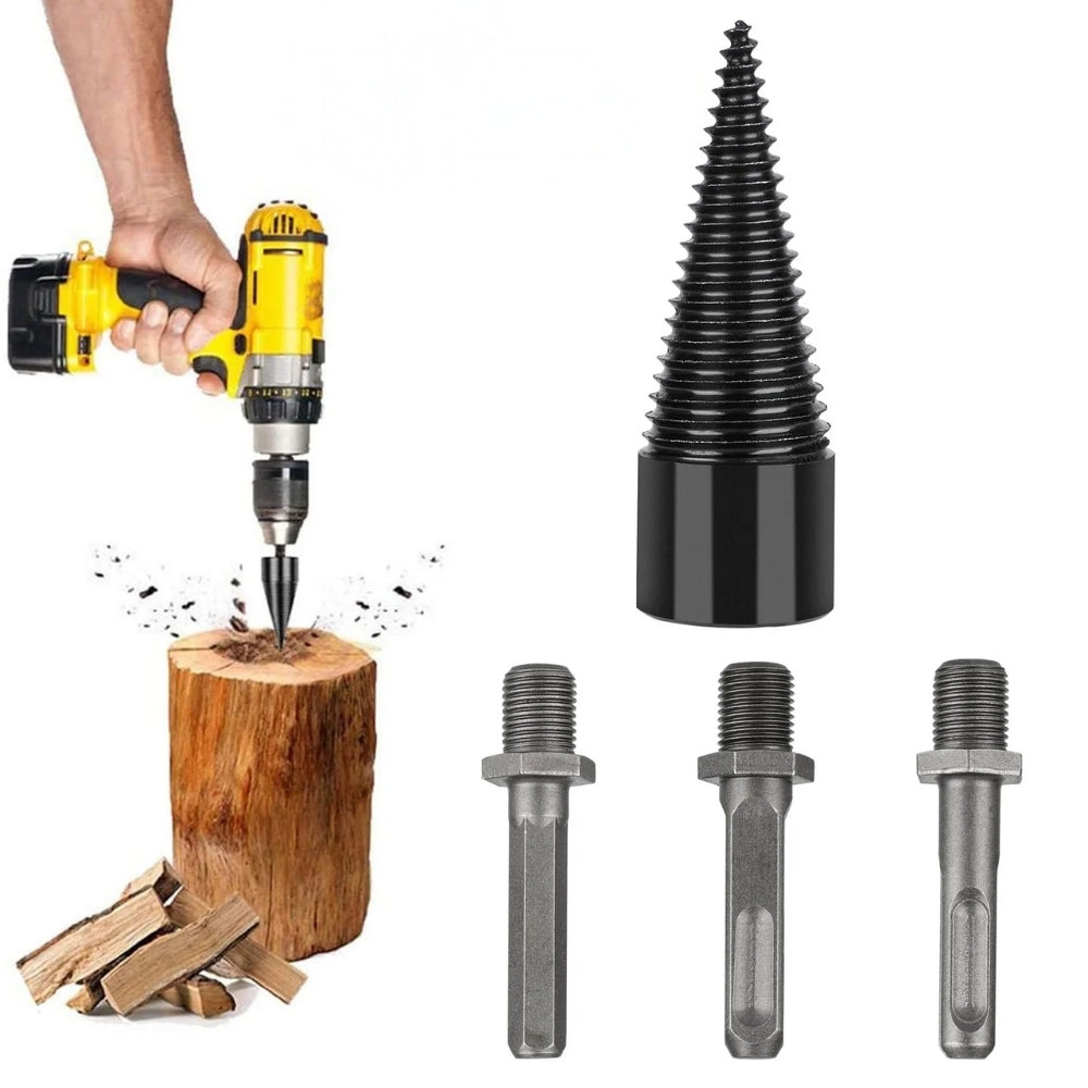 Detachable Firewood Splitter Drill Bits Woodworking Log Fireplace & Stove Accessories