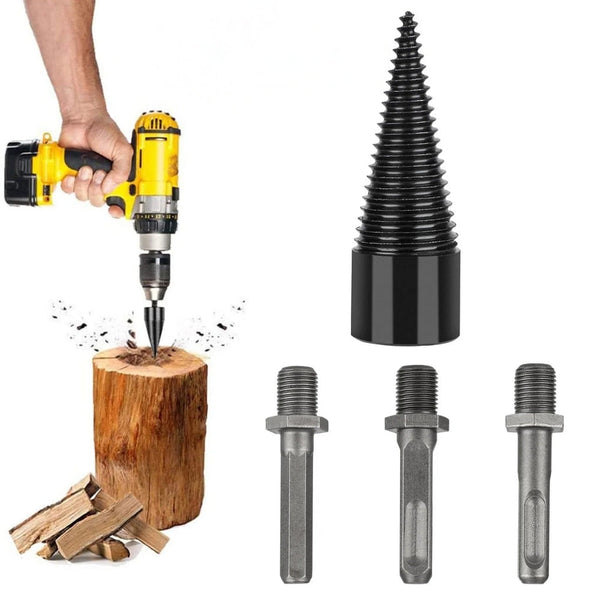 Detachable Firewood Splitter Drill Bits Woodworking Log Fireplace & Stove Accessories