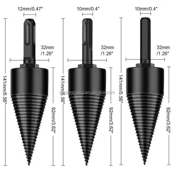 Detachable Firewood Splitter Drill Bits Woodworking Log Fireplace & Stove Accessories