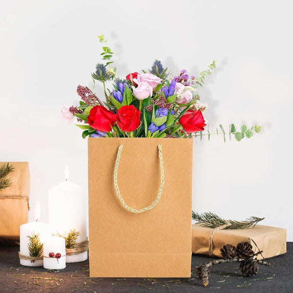 Kraft Paper Bags Gift Shopping Carry Craft Brown With Handles Gift Bags