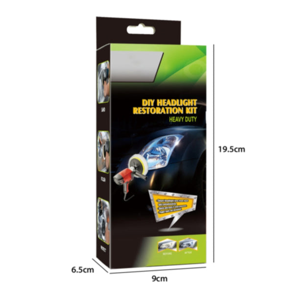 Heavy Duty Headlight Restoration Kit Car Lens Lamp Cleaning Sanding Repair Tool Car Cleaning Tools