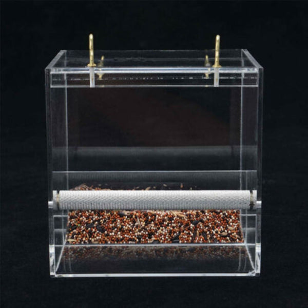 Automatic Acrylic Parrot Feeder Tidy Seed Bird Feeders